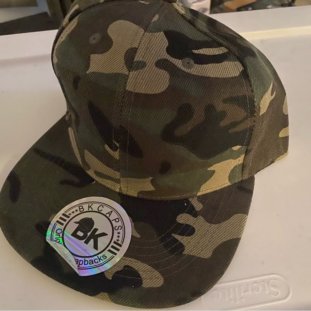 BK Caps camouflage snap back with camouflage bill